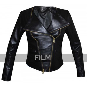 Chrissy Teigen Black Leather Jacket